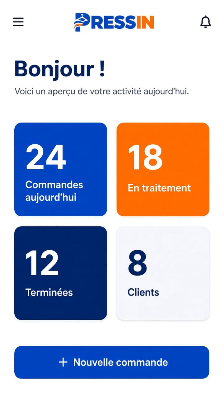 Accueil PRESSIN Pro sur smartphone